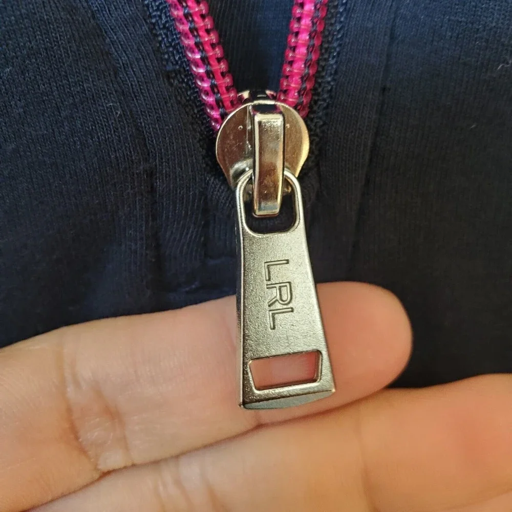 Lauren Ralph Lauren Women's Black Quarter Zip Pullover Sweater Sz L Black Label - Picture 8 of 8